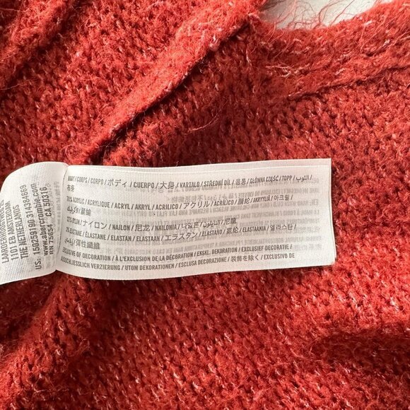 Abercrombie Womens pocket Cardigan Size X Small Soft Cozy Sweater Burnt Orange - Picture 10 of 15